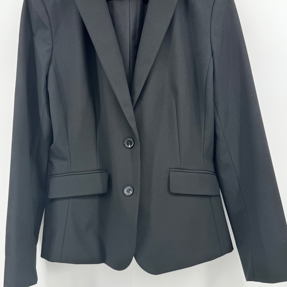 Ann Taylor Black Two-Button Blazer Lined Jacket Women Sz 12 Professional Career - Picture 11 of 12